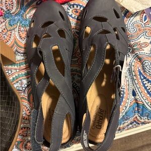 Comfortiva Women's Dark Blue Cutout Sandals